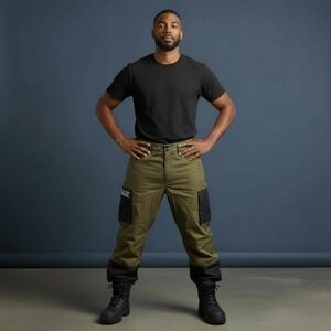 Grenade Cargo Pants Olive Green Black Colorblock Utility Mens Size M